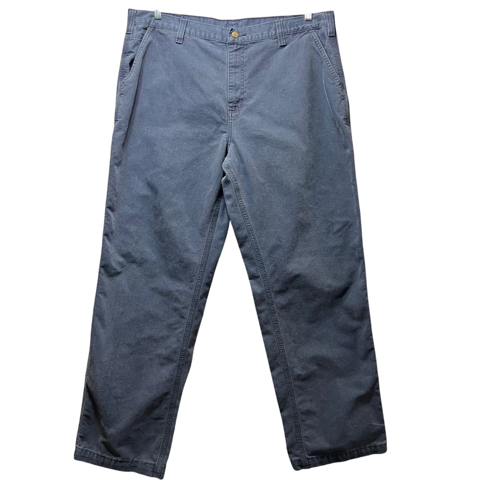 Carhartt Dungaree Fit Carpenter Pants Work Utility‎ Blue Canvas 40x34